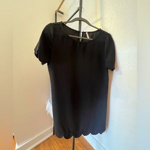 Black scalloped shift dress